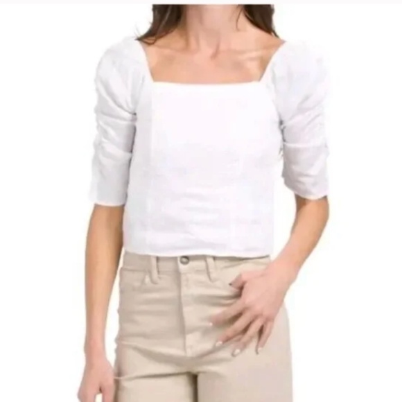 NWT Rachel Zoe Linen Off The Shoulder Top White size Medium - Picture 1 of 7